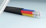 Power cable with aluminum core polyvinylchloride insulationand polyvinylchloride