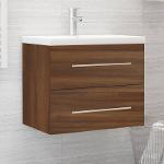 Washbasin cabinet built-in washbasin processed wood brown oak coloured