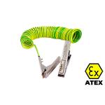 Coiled grounding cable with clamps | ATEX earthing cable 