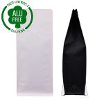 Flat bottom bag kraft paper white-black high barrier with valve 250g