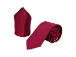 Tie set for men - pocket square  microfiber - burgundy