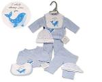 Premature Baby Boys 4 Pieces Set with Bib and Hat