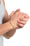 Men's Gold Color Lacquer Plated Adjustable Open Band Braided Bracelet