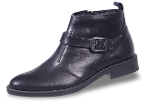 Formal men's boots with decorative buckle in black color