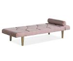 Daybed Royalty in lighpink with golden legs, 185x75x40 cm