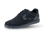 Men's shoes with shoelaces in dark blue suede and nappa
