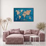 3D Wooden Panel World Map Terra