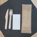 A set of 160 mm fork and 160 mm knife and 240 mm paper napki