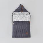 Henry envelope with holes for car seat knitted Blue granite