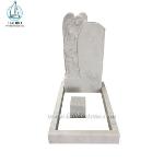 White Marble Tombstone Standing Angel Monument Upright Headstone
