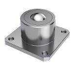 Heavy-duty ball caster with base flange