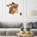 Multicolor 3D wooden map of France
