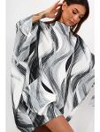Miss citty official gray and white patterned kimono dress DPMCO23