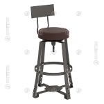 WING 7 ADJUSTABLE INDUSTRIAL COUNTER STOOL WITH BACK