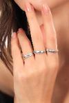 Women's Antique Silver Plated Love & Believe & Hope Adjustable 3-Piece Ring Set
