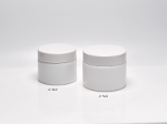 Eco-Friendly Milk white Opal Glass Jar For skincare cream