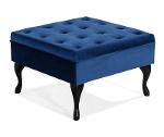 Footstool Megan in blue, 70x70x44 cm
