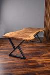 Natural Wooden Table Made From One Piece Of Walnut Wood, Handcrafted Table