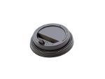 Lid for glasses cup cover reclose 350 black 90 mm black with a brewhouse