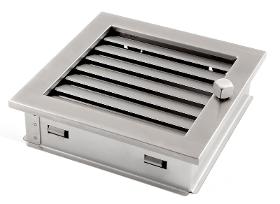 MODERN 20x20cm ventilation fireplace grille with inox shutter