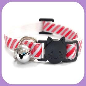 Red & White Stripe Kitten Collar