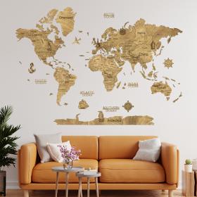 Wooden World Map 2D