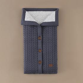 Classic envelope with holes for car seat knitted Granite blue