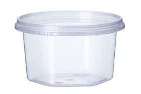 Hexagonal plastic container 210 ml/7.10 oz