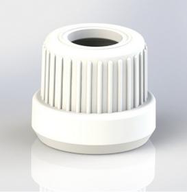 White PP Ribbed Collar for Dropper with Tamper Evident DIN18