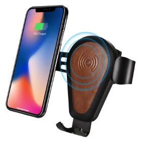 iCarer Qi wireless car charger 10W air vent holder brown