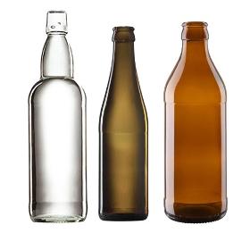High-quality glass bottles of various capacities