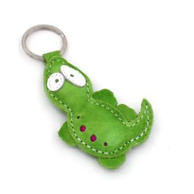 Green Lizard Handmade Leather Keychain