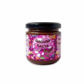 Happy chocolate-nut paste without sugar with hazelnuts and stevia CRUNCH Vegan