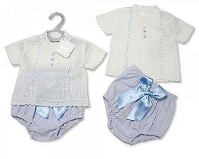 Baby Boys Knitted Spanish Style 2 Pieces Set with Bow 
