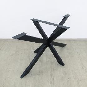 Bolted and welded steel table base in asymmetrical Spider