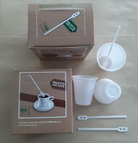 COMPOSTABLE KIT FOR COFFEE CONSUMPTION FOR BARS / RESTAURANTS - EMERGENCY COVID