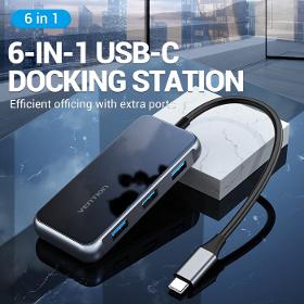 Vention TFF Multi-function 6-in-1 USB-C Docking Station