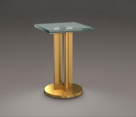 Square glass end table