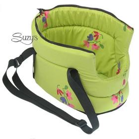 Carrier with zipper green flowers for Pets