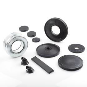 Rubber-to-metal bonded parts