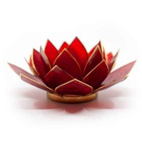 Lotus Mood Light Red 1st Chakra Gold Rim