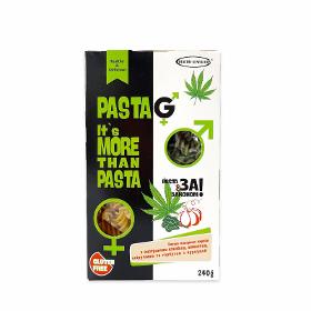 Gluten-free rice pasta PASTA G with cannabis extract, spirulina, spinach,pumpkin