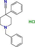 1-Benzyl-4-cyano-4-phenylpiperidine. HCl