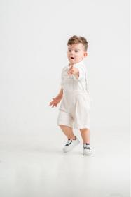 Boy Linen Rompers with Shirt