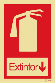 Safety sign photoluminescent Fire extinguisher