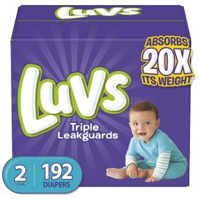 Luvs Triple Leakguards Extra Absorbent Diapers, Size 2, 192