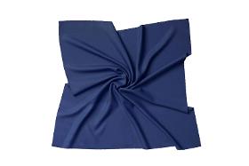 Blue satin microfiber bandana, 100% silk, 55x55cm for women