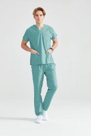 Military Green Elastane Medical Suit, Men - Classic Flex Model