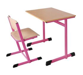 Single school desk, C-frame, HPL table top