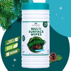 Juniper Clean Surface Sanitizing Wet Wipes With Pine Oil
